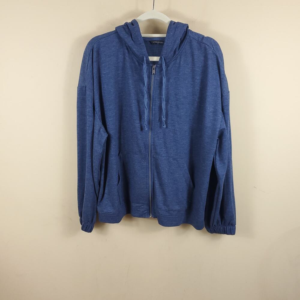 Banana Republic Blue Full Zip Jacket with Hood Size XL